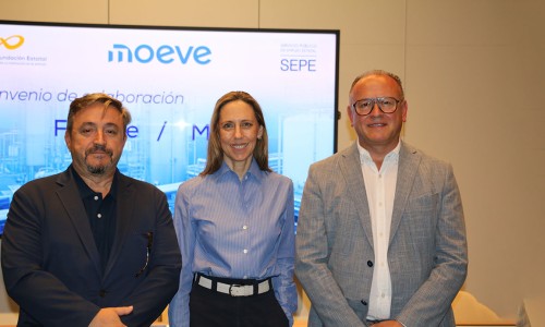 Antonio Luis Acebedo (Fundae), Bettina Karsch (Moeve) y Gerardo Gutiérrez (SEPE), de izquierda a derecha