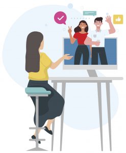 Onboarding remoto ilustración