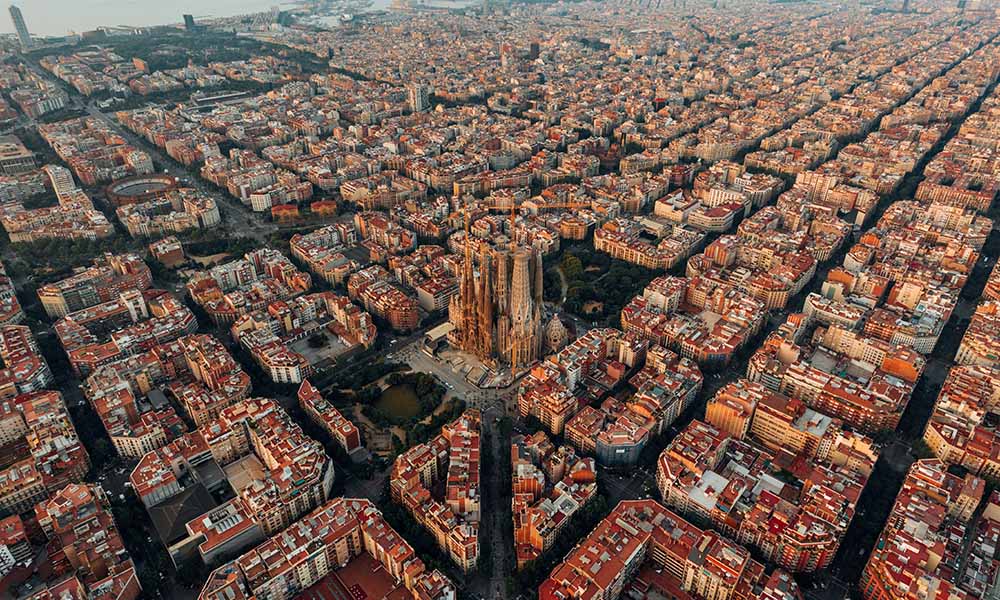 Barcelona ciudad vista aérea talento recurso